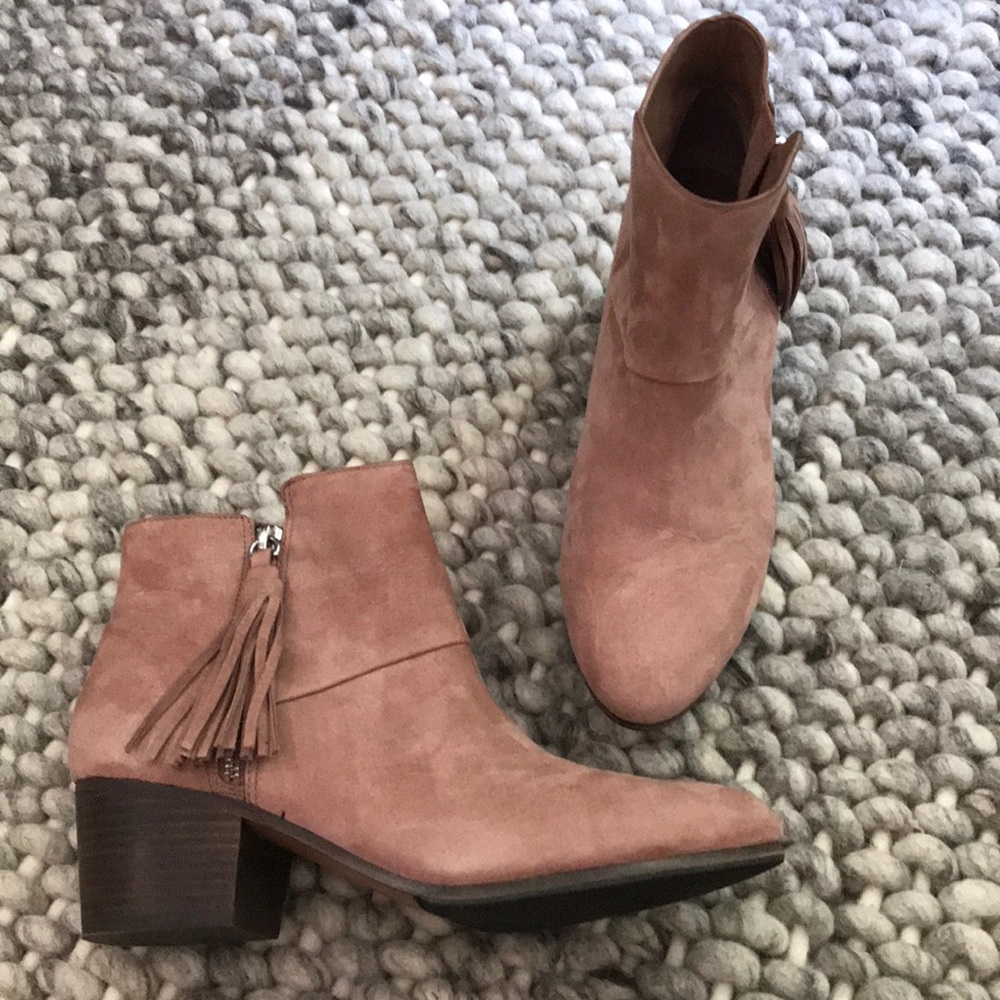 Coach Pricilla Bootie Boot in Nubuck Siena Tassel